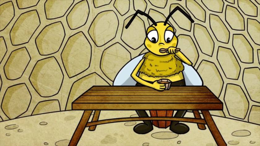 Пчелы едят мед