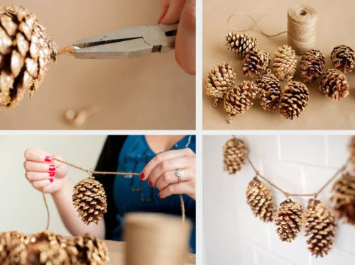Гирлянда из шишек, Новый год